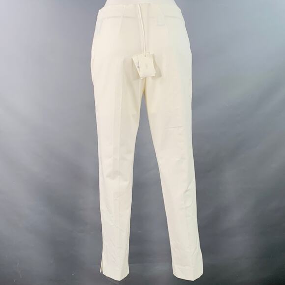 RIVAMONTI Size 4 White Cotton Blend Narrow Leg Dress Pants - Picture 2 of 10